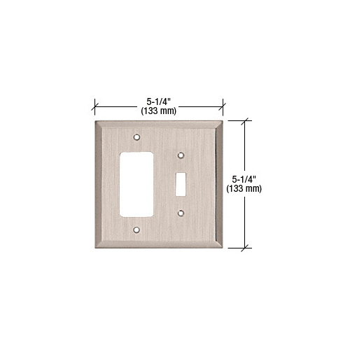 Brushed Nickel Designer/Toggle Metal Mirror Plate