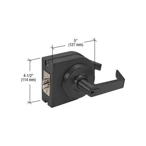 Matte Black SFIC 7-Pin Classroom Lever Lock Housing - Grade 2