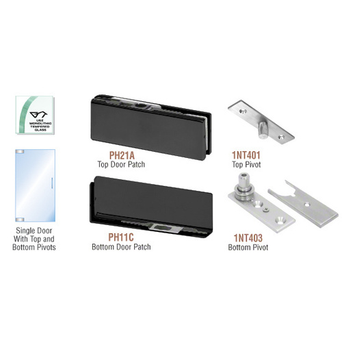 Matte Black European Patch Door Kit - With Lock