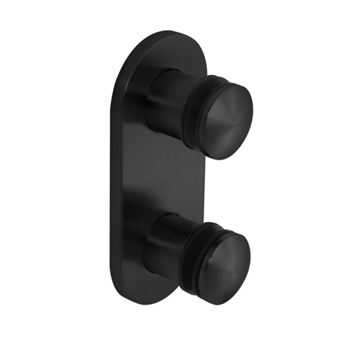 CRL RS0B25MBL 316 Matte Black Dome 2-3/8" Glass Rail Standoff Fitting With Mounting Plate