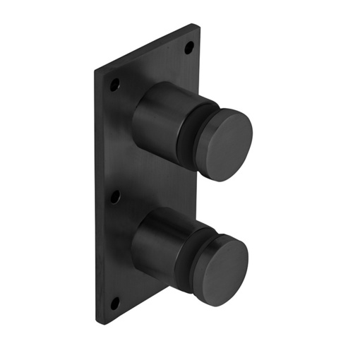 CRL RS0B20MBL 316 Matte Black Standard 2" Glass Rail Standoff Fitting with Mounting Plate