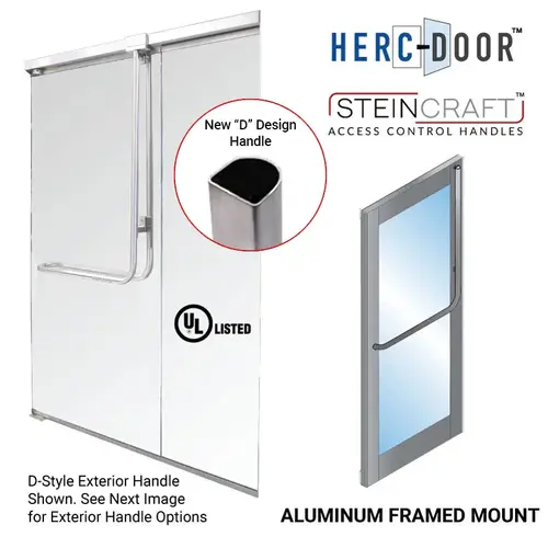 "D" Shape Panic Exit Device 'F' Exterior Full Height Handle Top Aluminum Door Mount - Exterior Retainer Plate - Oil Rubbed Bronze