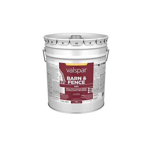 Valspar 0700.008 2125-11 Oil Barn and Fence Paint, Gloss, Red, Liquid, 5 gal Pail