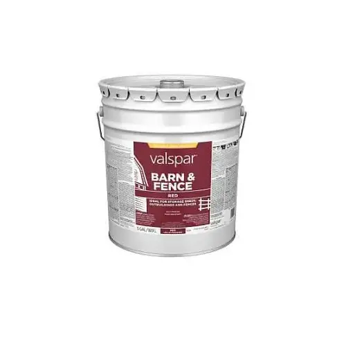 Valspar 0700.008 2125-11 Oil Barn and Fence Paint, Gloss, Red, Liquid, 5 gal Pail