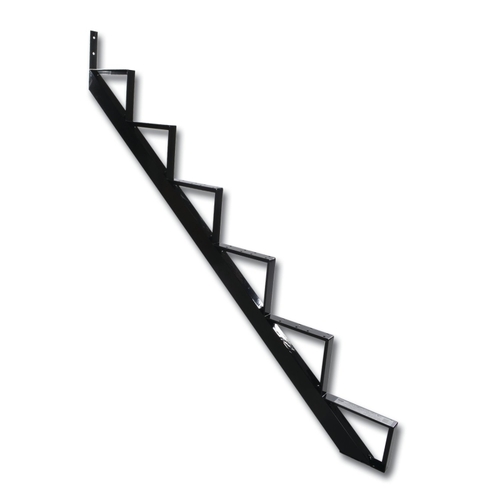 Stair Riser, 52-1/2 in L, 54-1/2 in W, Aluminum, Black, Baked Powder-Coated