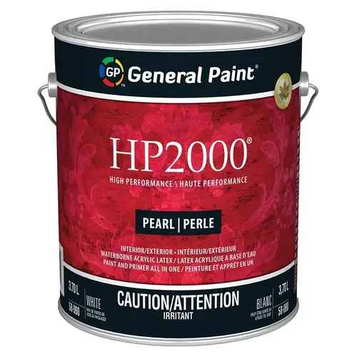 HP2000 58-060-16 Exterior Paint, Pearl, White, 1 gal - pack of 4