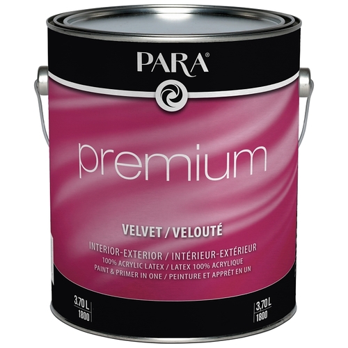 Premium 1800-16 Interior/Exterior Paint, Velvet, White, 1 gal - pack of 4