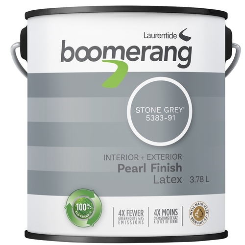 boomerang 5383-91L19 Interior Paint, Pearl Gloss, Stone Gray, 3.78 L