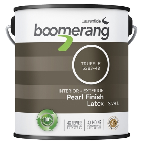 boomerang 5383-49L19 5383 Series Interior Paint, Eggshell Sheen, Truffle, 1 gal, 430 sq-ft Coverage Area