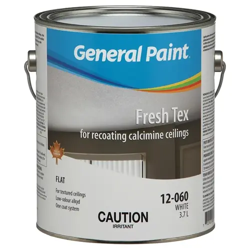 12-060-16 Ceiling Paint, Flat, White, 1 gal