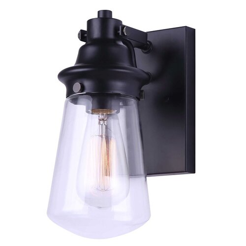 CANARM IOL458BK KORBER Outdoor Light, 60 W, Type A Lamp, Black Fixture, Matte Fixture