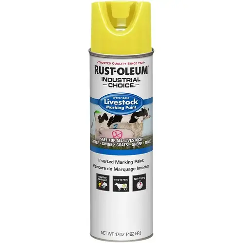 Rust-Oleum 383020 Industrial Choice 17 Oz. Fluorescent Yellow Livestock Marking Paint