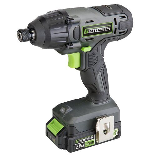 Genesis GLID20B G20 Max Impact Driver, Battery Included, 20 V, 2 Ah, 1/4 in Drive, Hex Drive, 0 to 3600 ipm
