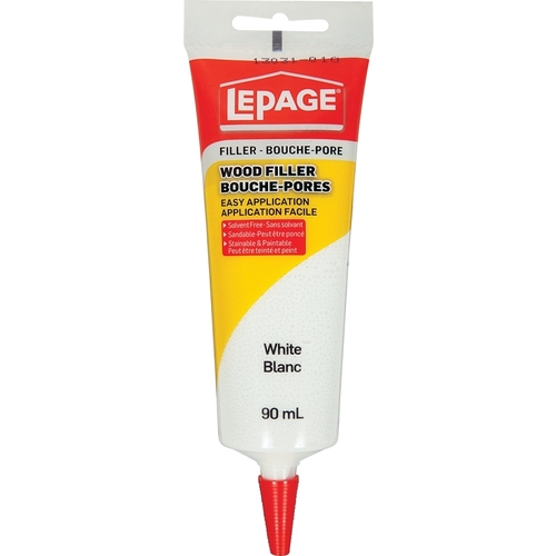 Wood Filler, Liquid, Acrylic, White, 90 mL Tube