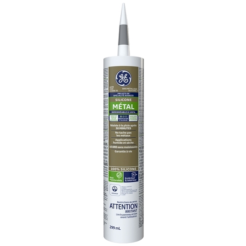 Silicone II SE2185 Metal Sealant, Metallic Gray, 24 hr Curing, 10.1 oz