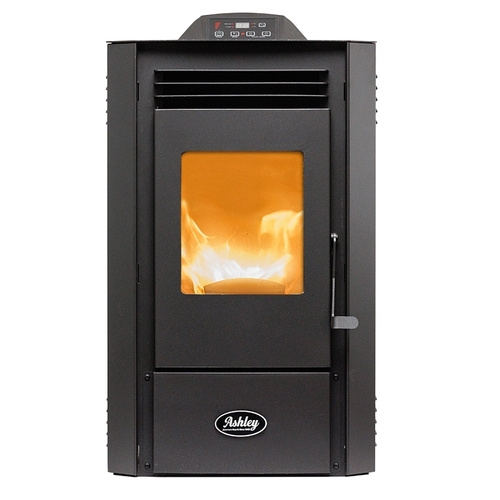 AP5613-P Pellet Stove with 50 lb Hopper, 18-1/2 in W, 21.3 in D, 33.9 in H, 30,000 Btu/hr Heating Black