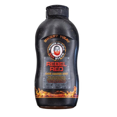 Bearded Butchers BB-1475 Rebel Red Hot Sauce, Mango Habanero, 17 fl-oz Bottle