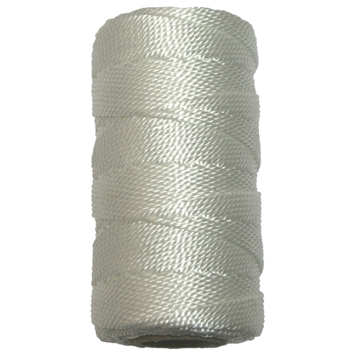 Mason and Chalkline Twine, #18 Dia, 250 ft L, Nylon, White