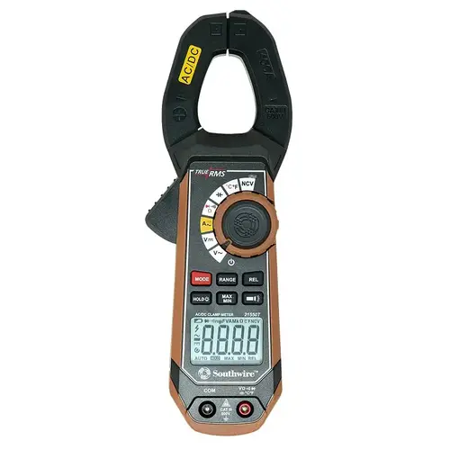 Clamp Meter, 40 A, 400 A AC/DC, 0.1 A, 10 mA AC Current, 0.1 A, 10 mA DC Current Resolution, Brown