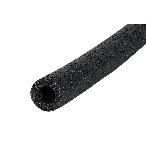 Tube Pipe Insulation, 3 ft L, Polyethylene, Black, 1-1/8 in Pipe