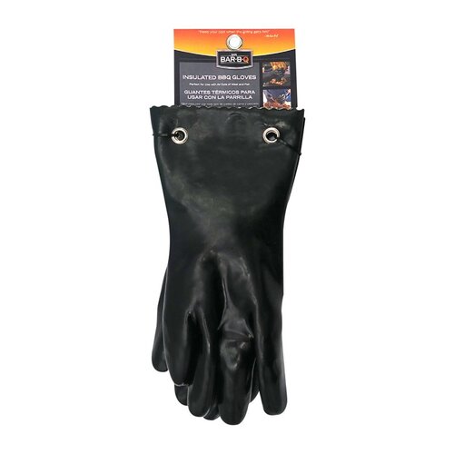 MR. BAR-B-Q 40111Y Insulated Barbecue Gloves, Rubber, Black Pair