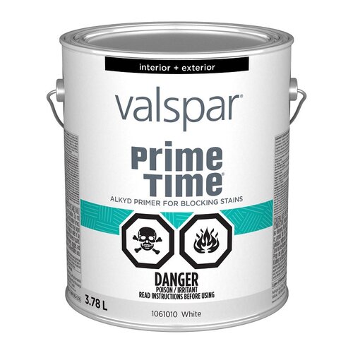 Prime Time Interior/Exterior Multi-Purpose Primer Sealer, White, 1 gal - pack of 4