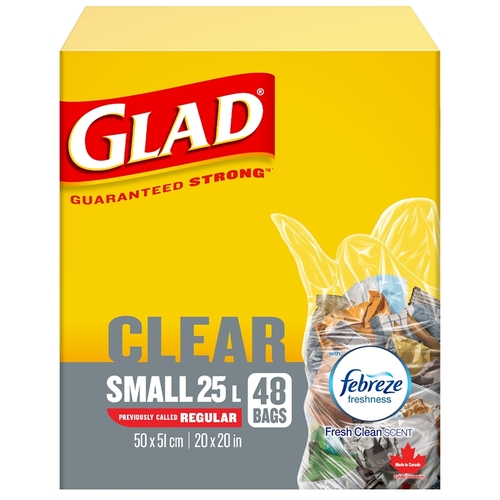 30218FRM1 Garbage Bag, 25 L, Clear - pack of 48