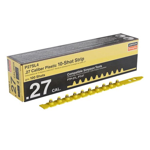 Simpson Strong-Tie P27SL4 P27SL Strip Load, 0.27 Caliber, Power Level: 4, Yellow Code, 10-Load - pack of 100