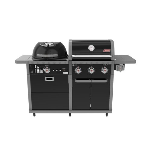 Coleman RV-601BBQ DUEL FUEL 3 BNR&CHRCL KTL GRLL