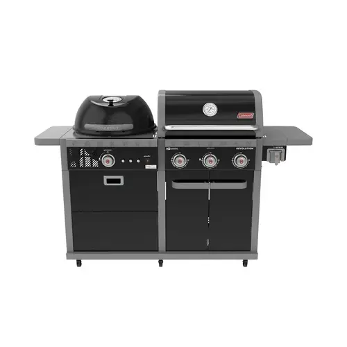 Coleman RV-601BBQ DUEL FUEL 3 BNR&CHRCL KTL GRLL