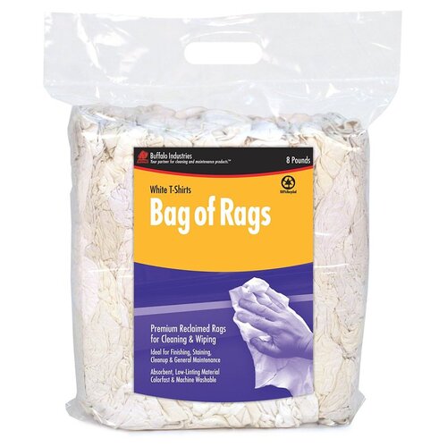 T-SHIRTS CLOTH RAG WHITE 8LB