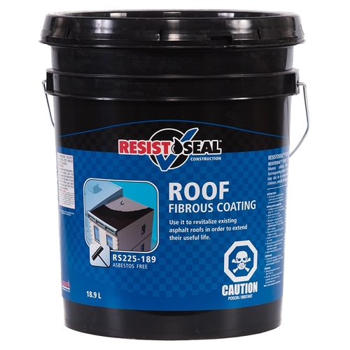 RESISTO 53031 Roof Coating, Black, 18.9 L, Viscous Liquid