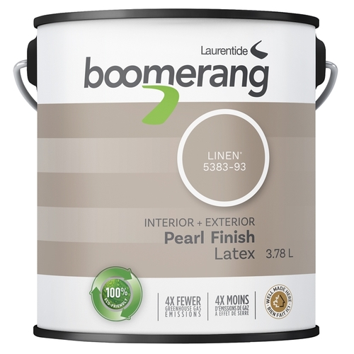 boomerang 5383-93L19 Latex Paint, Pearl, Linen, 3.78 L
