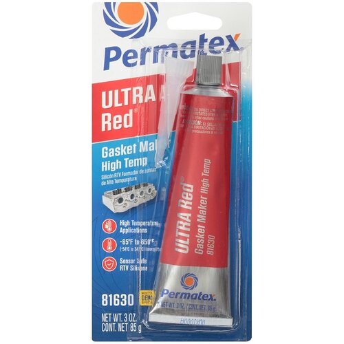 PERMATEX 81630 Gasket Maker Ultra Red Type-1 High Temperature 3.35 oz Red