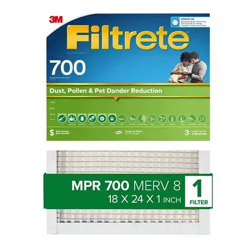 Air Filter 18" W X 24" H X 1" D Fiberglass 8 MERV Pleated - pack of 4