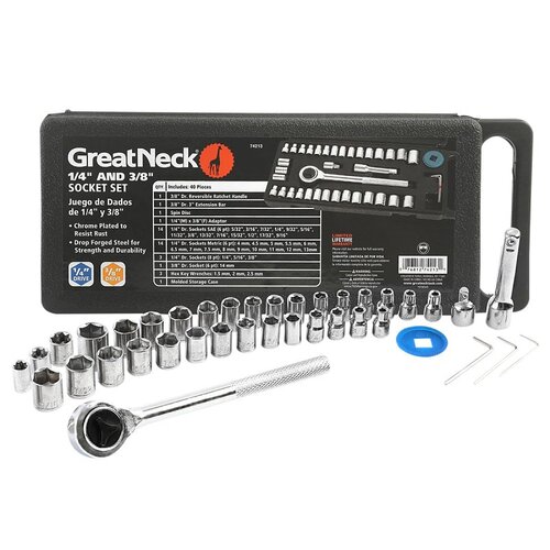 Ratchet and Socket Set 1/4 and 3/8" drive Metric and SAE