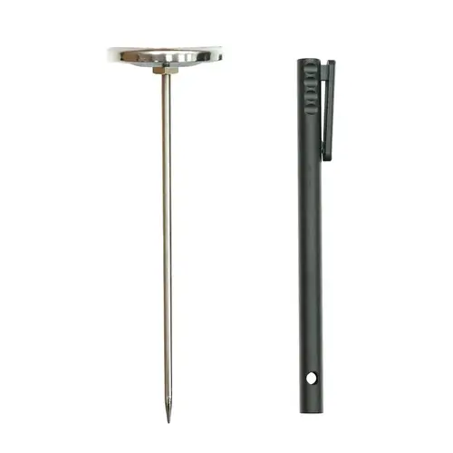 Meat Thermometer, 0 to 220 deg F, Analog Display, 2-3/4 in L Probe, Silver