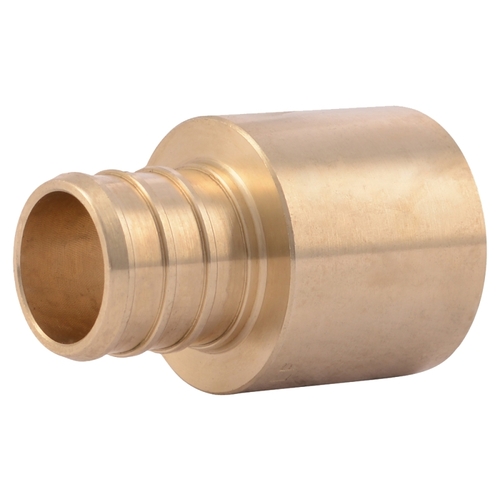 Hose to Pipe Adapter, 3/4 in, PEX Barb x Female Sweat, DZR Brass, 200 psi Pressure