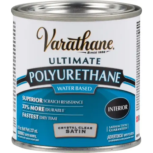 200261H Polyurethane Paint, Liquid, Crystal Clear, 0.5 pt, Can