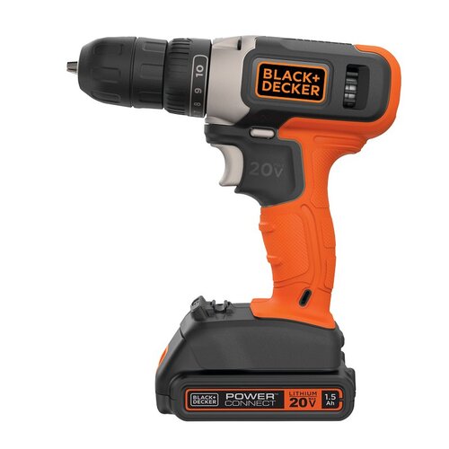 Drill/Driver, Battery Included, 20 V, 3/8 in Chuck, Keyless Chuck