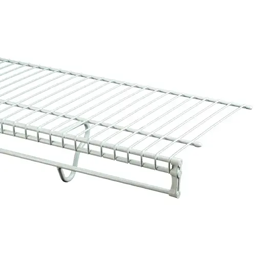 Wire Shelf, 12 ft L, 12 in W, Steel, White - pack of 6