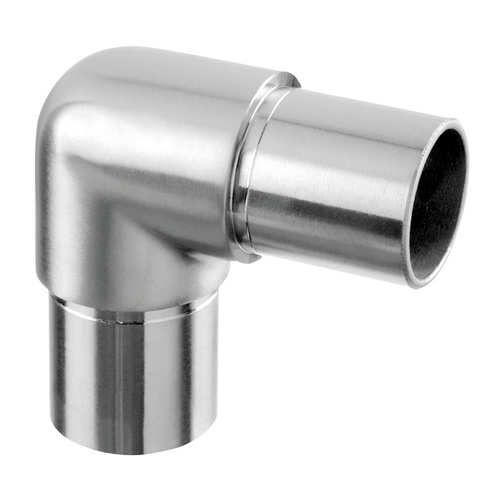 90 degree Tube Connector 316 SS Satin Brushed