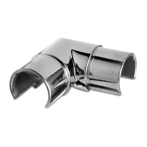 90 degree Horizontal Cap Rail Connector 316 SS Satin Brushed