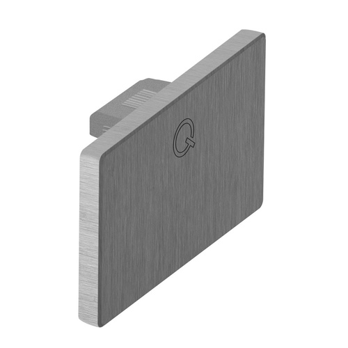 End Cap for Cap Rail Aluminum Brushed Anodized