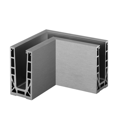 Easy Glass Max Corner Top Mount Aluminum Brushed Anodized