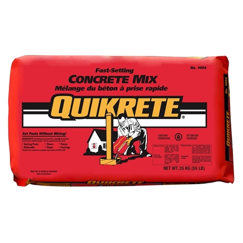 Quikrete 100425 Concrete Mix, Brown/Gray, Granules, 25 kg Bag