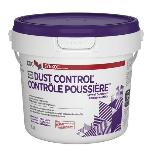 Synko 330181 Dust Control Drywall Compound, Paste, Off White, 1.8 L