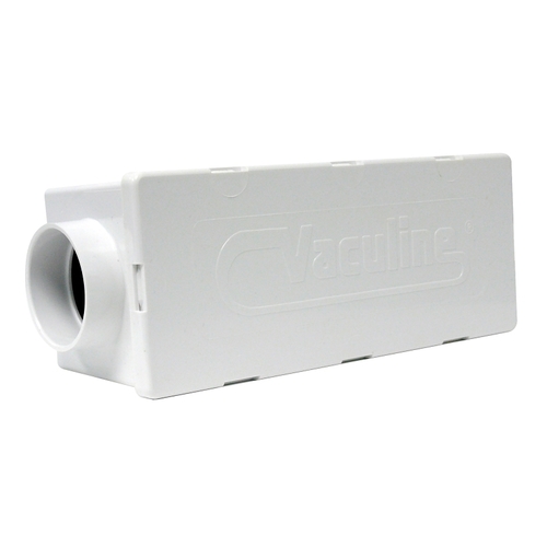 Square Muffler, PVC, White, For: Central Vacuum System