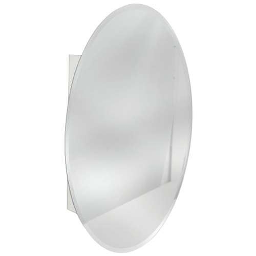 Zenith Products MMV1032 21 in. x 31 in. Oval Swing Door, Frameless Swing-Door Medicine Cabinet White