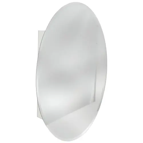 Zenith Products MMV1032 21 in. x 31 in. Oval Swing Door, Frameless Swing-Door Medicine Cabinet White